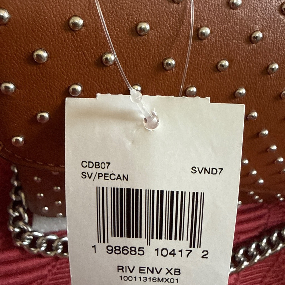 Coach Brown Rev Env Studded Leather Crossbody Bag with Suede Interior - Picture 10 of 10